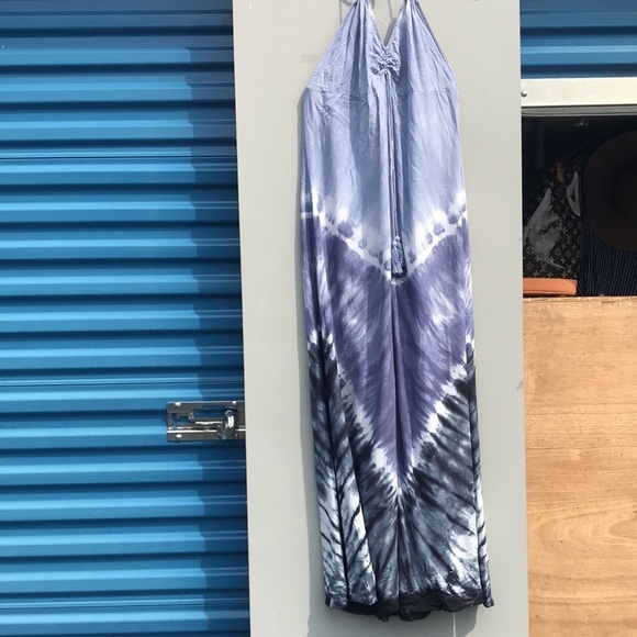 LONG BLUE TYE DYED MAXI SUMMER DRESS by SUGAR & CREAM SIZE SMALL EUC - Picture 2 of 10